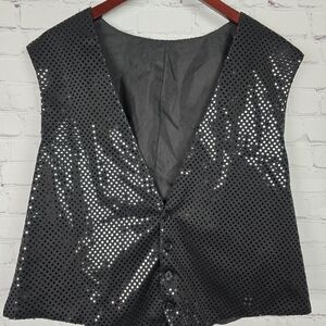 Formal Fashions Black Vest Sz Xl short